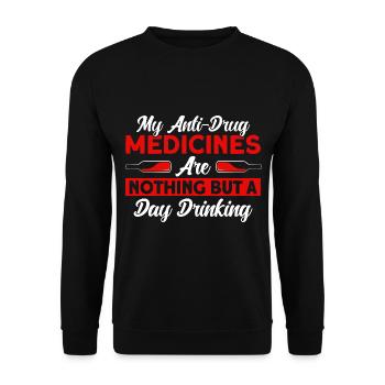 Day Drinking Party Beach Party Gift - Unisex Sweatshirt - black - Front - Alina (178cm) & Michal (187cm)