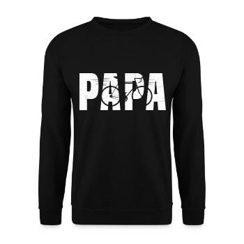 Papa Radfahrer sehr cooles Fahrradgeschenk - Unisex Pullover - Schwarz - Vorne - Alina (178cm) & Michal (187cm)