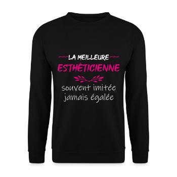 cadeau originale femme meilleure esthéticienne - Sweat-shirt Unisexe - noir - Devant - Alina (178cm) & Michal (187cm)