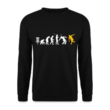 drôle Frisbee Golf Shirt Evolution Disc golf - Sweat-shirt Unisexe - noir - Devant - Alina (178cm) & Michal (187cm)