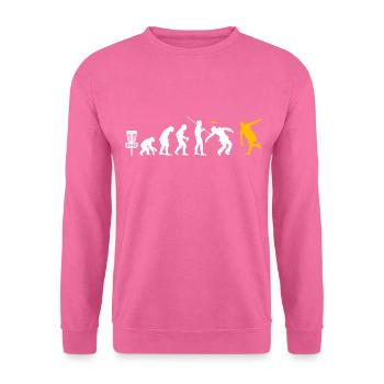 drôle Frisbee Golf Shirt Evolution Disc golf - Sweat-shirt Unisexe - rose - Devant