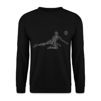 Volleyballspielen Volleyballspieler Herren - Unisex Pullover - Schwarz - Vorne - Alina (178cm) & Michal (187cm)
