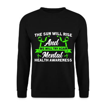 Mental health awareness Mental health - Unisex Sweatshirt - black - Front - Alina (178cm) & Michal (187cm)