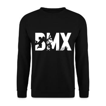 BMX Fahrrad - Unisex Pullover - Schwarz - Vorne - Alina (178cm) & Michal (187cm)