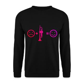 Jazz Trompeter Trompetenspieler Trompete - Unisex Pullover - Schwarz - Vorne - Alina (178cm) & Michal (187cm)