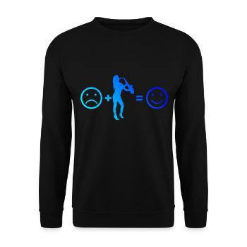 Saxophonist Saxophonist Men Women Saxophone - Unisex Sweatshirt - black - Front - Alina (178cm) & Michal (187cm)