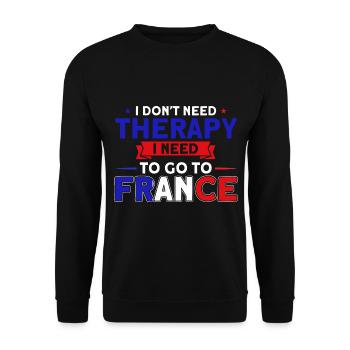 French Flag French Roots Gift - Unisex Sweatshirt - black - Front - Alina (178cm) & Michal (187cm)