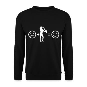 Femmes Hommes Saxophone Saxophone Saxophone Saxophone Saxophone Saxophone - Sweat-shirt Unisexe - noir - Devant - Alina (178cm) & Michal (187cm)
