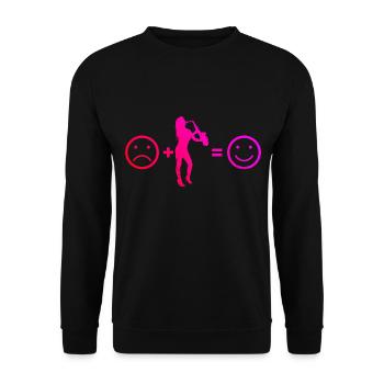 Damen Saxophon Saxofon Saxophonist Herren Saxophon - Unisex Pullover - Schwarz - Vorne - Alina (178cm) & Michal (187cm)