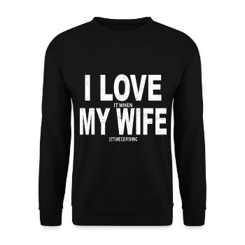 Fischen Men Geschenkidee - Unisex Pullover - Schwarz - Vorne - Alina (178cm) & Michal (187cm)