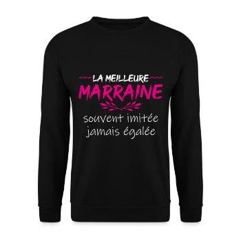 La meilleure marraine | cadeau pour marraine - Sweat-shirt Unisexe - noir - Devant - Alina (178cm) & Michal (187cm)