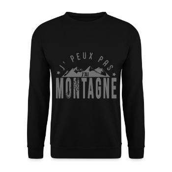 J'peux pas j'ai montagne sport ski rando - Sweat-shirt Unisexe - noir - Devant - Alina (178cm) & Michal (187cm)
