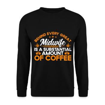 Obstétricien Doula Cadeau de sage-femme - Sweat-shirt Unisexe - noir - Devant - Alina (178cm) & Michal (187cm)
