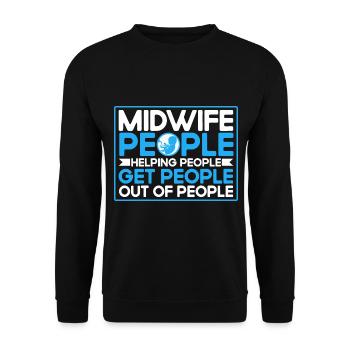 Doula Obstétricien Cadeau - Sweat-shirt Unisexe - noir - Devant - Alina (178cm) & Michal (187cm)