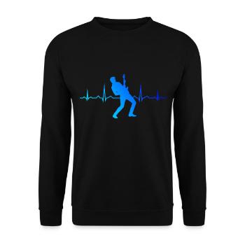 Herren Gitarrenspieler Guitar akustische gitarre - Unisex Pullover - Schwarz - Vorne - Alina (178cm) & Michal (187cm)