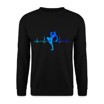 Kickboxing féminin Boxe masculine Kickboxing - Sweat-shirt Unisexe - noir - Devant - Alina (178cm) & Michal (187cm)