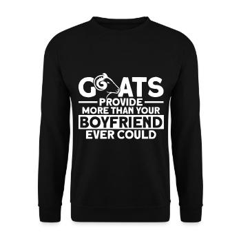 Les chèvres donnent plus que votre amie Goat Gesche - Sweat-shirt Unisexe - noir - Devant - Alina (178cm) & Michal (187cm)
