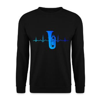 Damen Tuba Blasmusik Tubist Herren Tubaspielen - Unisex Pullover - Schwarz - Vorne - Alina (178cm) & Michal (187cm)