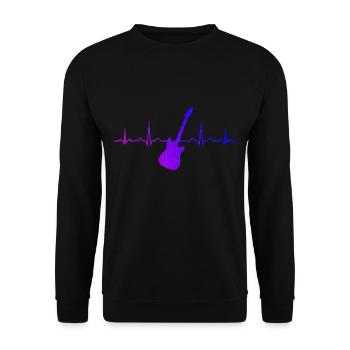Guitariste Guitariste Guitariste Guitariste Guitare Homme - Sweat-shirt Unisexe - noir - Devant - Alina (178cm) & Michal (187cm)