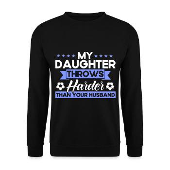 Tochter Sportfan Mutter Geschenk - Unisex Pullover - Schwarz - Vorne - Alina (178cm) & Michal (187cm)