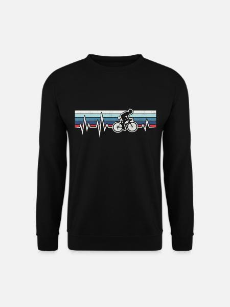 RADRENNFAHRER HERZSCHLAG RADFAHREN RETRO RENNRAD - Unisex Pullover - Schwarz