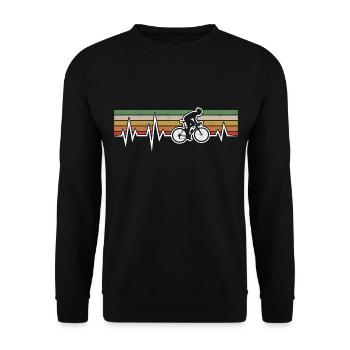 RADRENNFAHRER HERZSCHLAG RADFAHREN RETRO RENNRAD - Unisex Pullover - Schwarz - Vorne - Alina (178cm) & Michal (187cm)