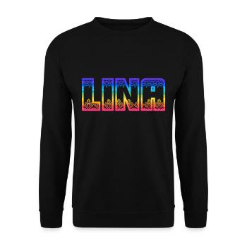 Lina Regenbogen - Unisex Pullover - Schwarz - Vorne - Alina (178cm) & Michal (187cm)