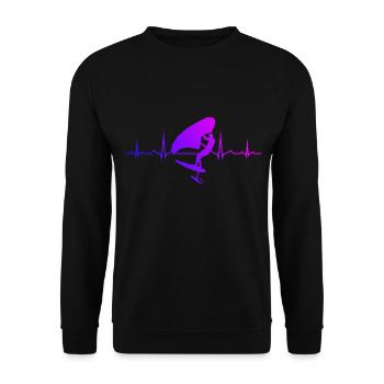 wingsurfing men wingsurf wingfoil women - Unisex Sweatshirt - black - Front - Alina (178cm) & Michal (187cm)
