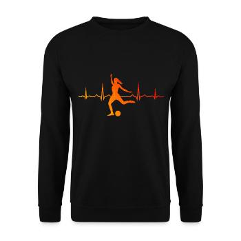 Football Matches Women's Football Players - Unisex Sweatshirt - black - Front - Alina (178cm) & Michal (187cm)