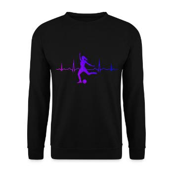 Fussballer Fussballspieler Fussballspielen - Unisex Pullover - Schwarz - Vorne - Alina (178cm) & Michal (187cm)