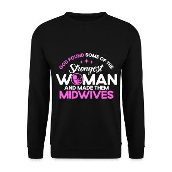 Obstetrician Midwife LD Work Gift - Unisex Sweatshirt - black - Front - Alina (178cm) & Michal (187cm)