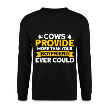 Les vaches donnent plus que votre ami cadeau de vache - Sweat-shirt Unisexe - noir - Devant - Alina (178cm) & Michal (187cm)