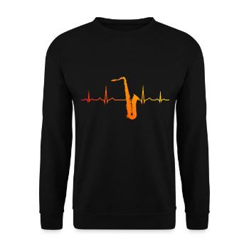 Saxofon Saxophonistin Damen Saxophon Saxophonist - Unisex Pullover - Schwarz - Vorne - Alina (178cm) & Michal (187cm)