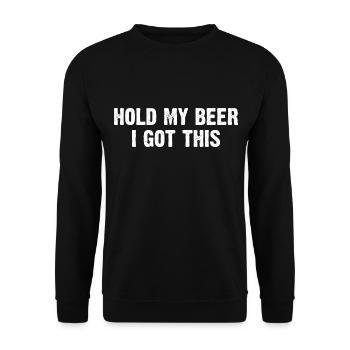 Tiens ma bière, j’ai ça - Sweat-shirt Unisexe - noir - Devant - Alina (178cm) & Michal (187cm)