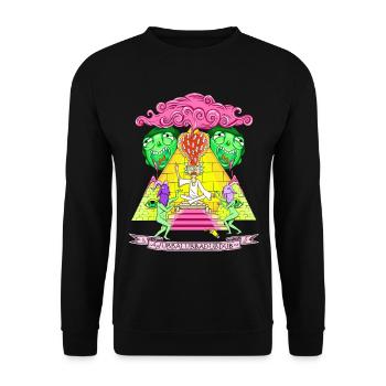 Rick And Morty Pyramid With Catchphrase - Unisex Sweatshirt - black - Front - Alina (178cm) & Michal (187cm)
