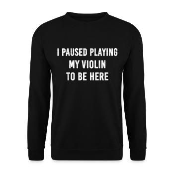 Violine Violinist Geige Spieler Musiker Geschenk - Unisex Pullover - Schwarz - Vorne - Alina (178cm) & Michal (187cm)
