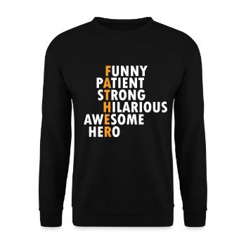 Père Père Personnage Fier Papa Valeurs Cadeau - Sweat-shirt Unisexe - noir - Devant - Alina (178cm) & Michal (187cm)
