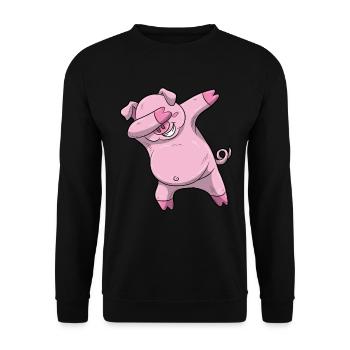 Dabbing pig dab sow shirt enfants victoire poses - Sweat-shirt Unisexe - noir - Devant - Alina (178cm) & Michal (187cm)