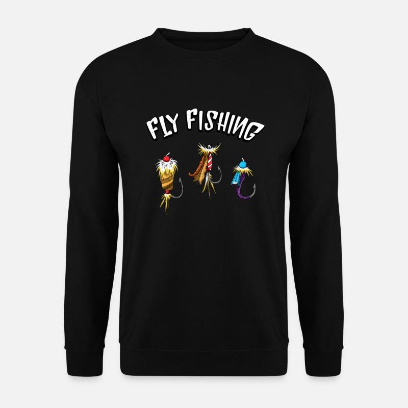 Fliegenfischen Köder Angelhaken Angler Geschenk - Unisex Pullover - Schwarz