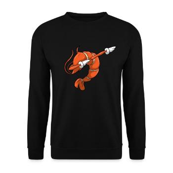 Dab Shrimp Dabbing Shrimp Funny Victory Pose Cancer - Unisex Sweatshirt - black - Front - Alina (178cm) & Michal (187cm)