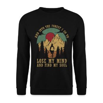 And Into The Forest I Go T Shirt Mind Soul Hippie - Unisex Pullover - Schwarz - Vorne - Alina (178cm) & Michal (187cm)