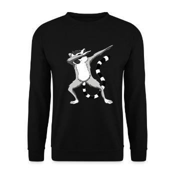 Tamponner lemur t-shirt Singe mignon drôle - Sweat-shirt Unisexe - noir - Devant - Alina (178cm) & Michal (187cm)