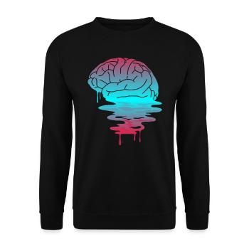 Cerveau cerveau néon cadeau avenir 80 années rétro - Sweat-shirt Unisexe - noir - Devant - Alina (178cm) & Michal (187cm)