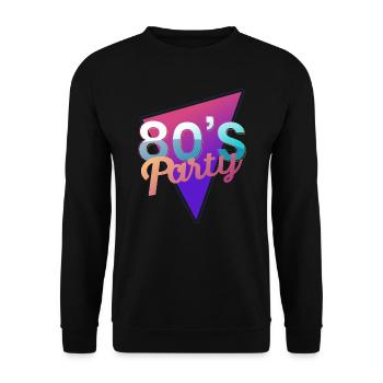 80er Jahre Party Geschenk neon retro vintage Kult - Unisex Pullover - Schwarz - Vorne - Alina (178cm) & Michal (187cm)