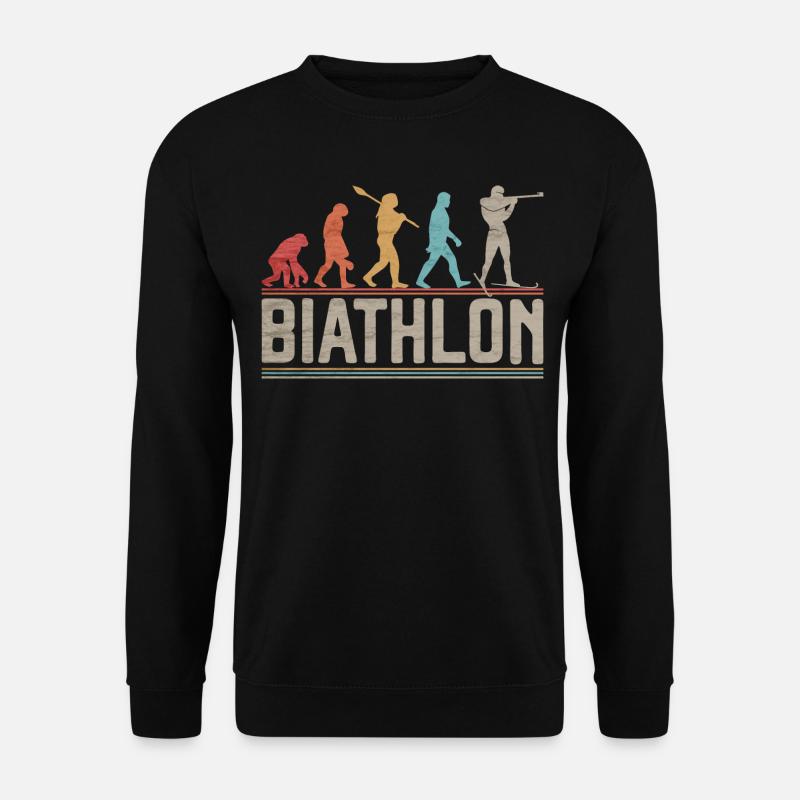 Die Evolution des Biathlon-Langlaufs - Unisex Pullover - Schwarz