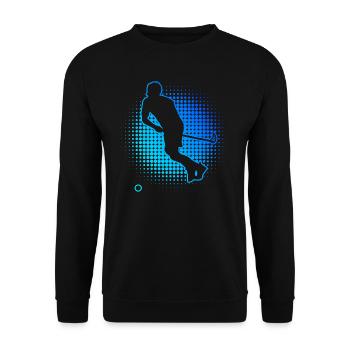 Floorball Innebandy Damen Unihockey Herren - Unisex Pullover - Schwarz - Vorne - Alina (178cm) & Michal (187cm)