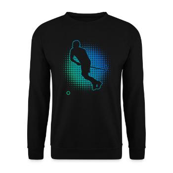 Herren Damen Salibandy Floorball Unihockeyspielen - Unisex Pullover - Schwarz - Vorne - Alina (178cm) & Michal (187cm)