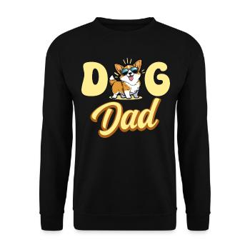 Papa Hundeliebhaber Papa Hund Corgi - Unisex Pullover - Schwarz - Vorne - Alina (178cm) & Michal (187cm)