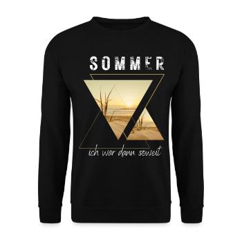 SOMMER ich bin dann soweit - HELLO SUMMER - Unisex Pullover - Schwarz - Vorne - Alina (178cm) & Michal (187cm)