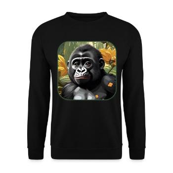 Cute Baby Gorilla - Unisex Sweatshirt - black - Front - Alina (178cm) & Michal (187cm)